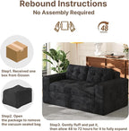 Gizoon Convertible Loveseat Sleeper Sofa Bed, Corduroy Pull Out Couch - Image 9