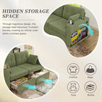 67" Small Loveseat Couch with Storage, USB Charging and Cup Holder, Space - Image 4