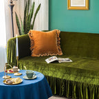 GLORY SEASON Velvet Sofa Cover Soft Decorative Luxurious Solid Exquisite Ruffle - Image 4