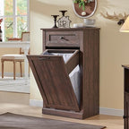 IFGET Tilt Out Trash Can Cabinet, 10 Gallon Farmhouse Laundry Hamper Cabinet by IFGETEnrichYourLivingSpace