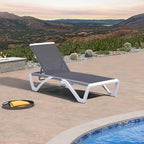 PURPLE LEAF Patio Chaise Lounge Chair Outside Aluminum Plastic Stackable - Image 9