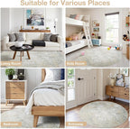 Aelenmu Round Rug 5ft Washable Rug - Image 7