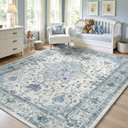 RELEANY Washable Area Rug, Water Repellent, Pet Friendly, Vintage Floral Boho by RELEANY