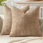 MIULEE Decorative Couch Throw Pillow Covers 18x18 Inch Khaki Camel 2 Pack | by MIULEE