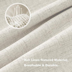 MIULEE 100% Blackout Linen Curtains 42 x 90 Inch Light Cream 2 Panels | Thermal - Image 3