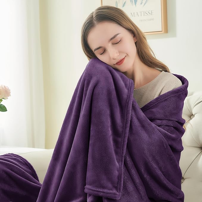 BEDELITE Fleece Blanket Soft Plush Full Bed Blanket Purple 84"x90" | Ultra Soft - Image 4