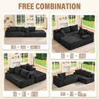 Hobestluk Modular Sectional Sofa Couches L-Shape Couch 3 Seat Modular Sofa - Image 6