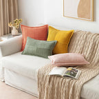 MIULEE Decorative Euro Sham Throw Pillow Covers 24x24 Light Olive Green | 2 Pack - Image 8