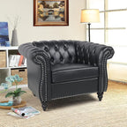 Mid-Century Sofa Chair, Faux Leather Accent Chair - Image 7
