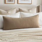 MIULEE Decorative Linen Lumbar Pillow Cover 14x36 Inch Khaki | Fall Autumn Boho by MIULEE