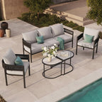 Grand patio 5-Piece Outdoor Furniture Set, 5 Seats Wicker Sofa Conversation Set - Image 4