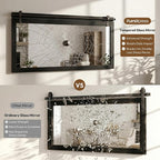 27"x49" Large Black Barn Door Mirror, Solid Wood Framed Accent Wall Mirror - Image 5