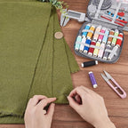 59 Inch Dark Olive Green Linen Cotton Canvas Fabric by The Yard Sheet Quilting - Image 3
