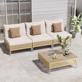 Grand patio 4-Piece Wicker Patio Furniture Set, Boho Outdoor Conversation Set by GrandPatio