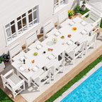 SERWALL Patio Dining Sets for 10 Person, HDPE Dining Set by SERWALL