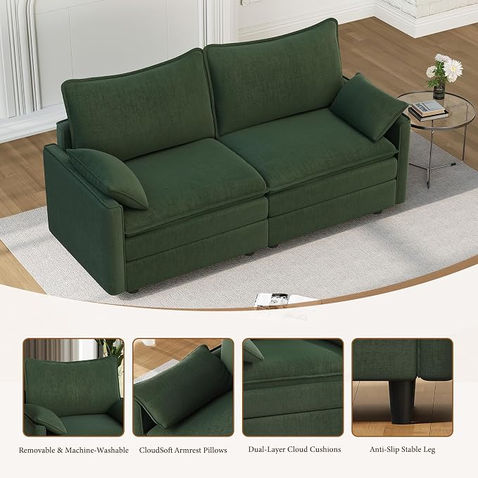 Vesgantti 74" Loveseat Sofa for Living Room, Comfy Cloud Couch Deep Seat - Image 5