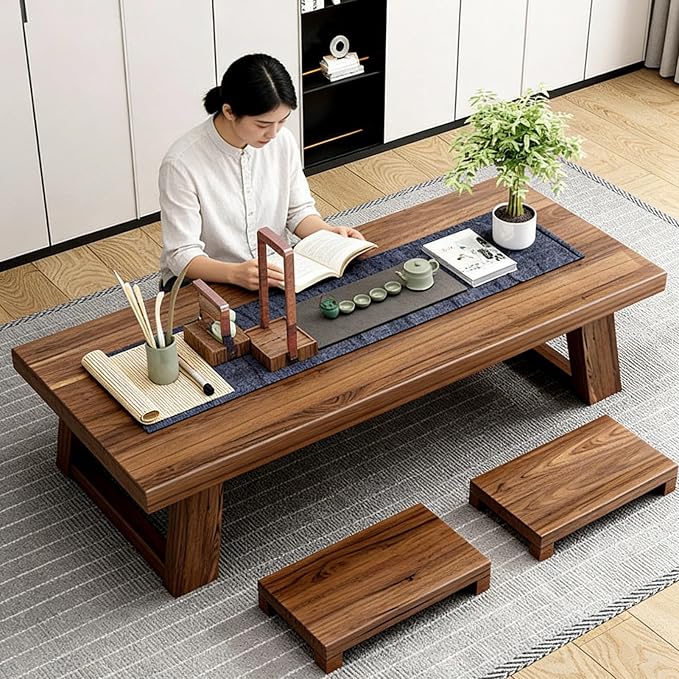 JHDXL Solid Wood Japanese Tea Table, - Image 5