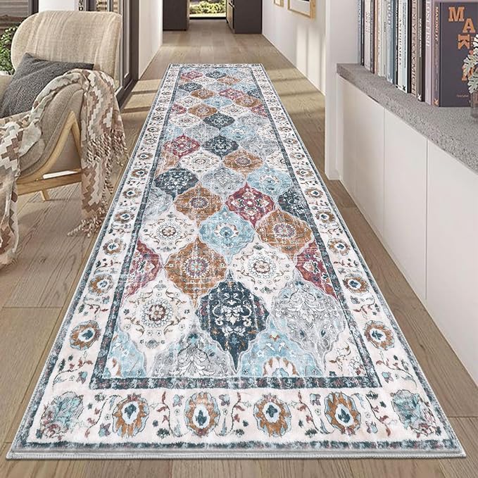 HEBE Hallway Runner Rug 2'8''x8', Washable Non Slip Kitchen Rug Runner | Soft by HEBE