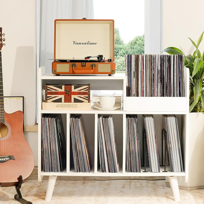 Record Player Stand, Large Record Player Table Cabinet - Image 4