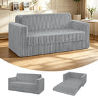 HABUTWAY 49.8" Loveseat Boneless Couch, 4-in-1 Convertible Sofa Bed, Plush Fur by HABUTWAYMakeYourLifeComfortable