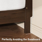 Lifezone Queen Bed Frame with Headboard, Solid Wood Bed Frame Queen Size with - Image 5