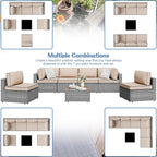 7 Piece Outdoor Patio Furniture Set, All Weather Conversation Set - Image 2