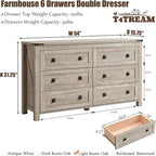 T4TREAM Farmhouse 6 Drawers Dresser - Image 2