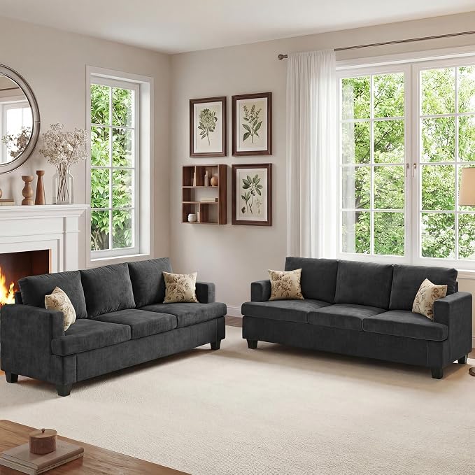 Apicizon 3-Seater Sofa & 3-Seater Sofa, 2 Piece Set Comfy Couch by APICIZON