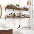 Fun Memories Deep Floating Shelves, 48W x 8D Floating Shelves Set of 2 - Image 3