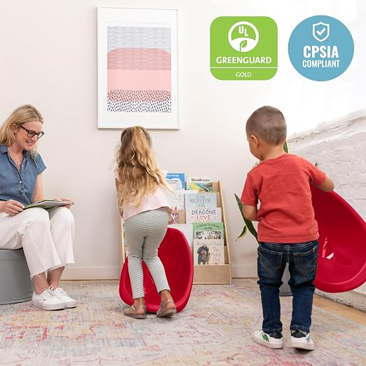 ECR4Kids Plastic Leaf Scoop Floor Rocker Seat, Classroom Furniture - Image 6