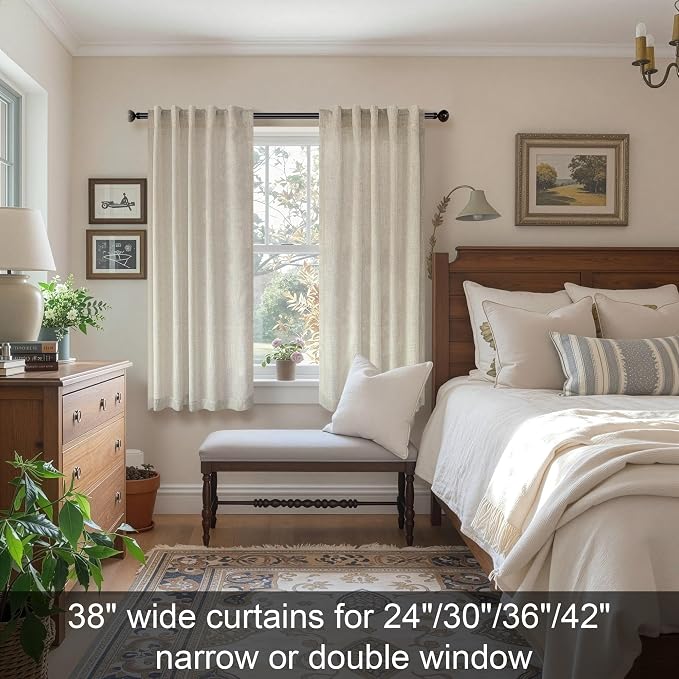 Flax Linen Curtains 38 Inch Width - Image 2