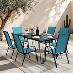 JEAREY Patio Dining Chairs Set of 6, Outdoor Stackable Dining Furniture Set - Image 2