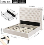 King Size Bed Frame 54" Tall Headboard - Image 2