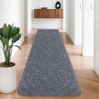 2x8 Bedside Area Rugs for Bedroom Soft Fluffy Shag Grey Rug for Hallway by JiaoBaba