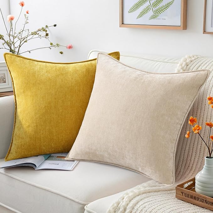 decorUhome Summer Couch Euro Sham Throw Pillow Covers 22x22 Set of 2, - Image 5