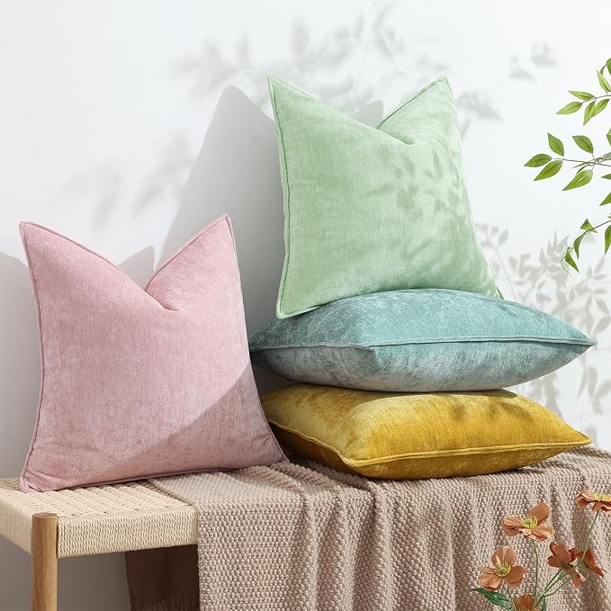 decorUhome Summer Couch Euro Sham Throw Pillow Covers 24x24 Set of 2, - Image 5