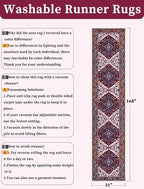 SERISSA 2'6"x14' Washable Non Slip Boho Runner Rug - Image 2