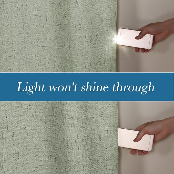 H.VERSAILTEX Linen Blackout Curtains Durable Thick Textured Linen Look 100% - Image 3