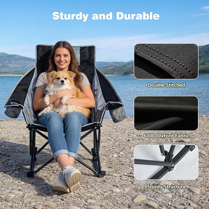 SUNNYFEEL Oversized Rocking Camping Chair, Fully Padded Patio Chair - Image 5