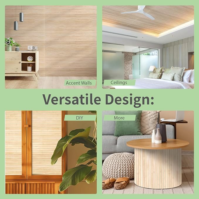Art3d 48 x 96 Inch Natural Bamboo Wall Panel - Image 6
