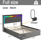 Modern Multi-Color LED Light Full Bed Frame - Image 2