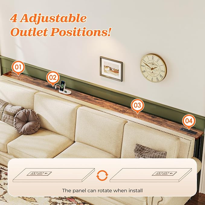 SUPERJARE 102 Inch Sofa Table - Image 6