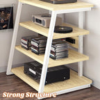 Besiost AV Media Stand with Outlets, Media Console with LED Lights, Stereo - Image 6