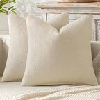 MIULEE Decorative Couch Throw Pillow Covers 18x18 Inch Neutral Cream 2 Pack | by MIULEE
