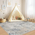 UERMEI Square Area Rugs : Washable 6x6 Neutral Modern Abstract Carpet - Image 7