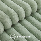 decorUhome Fall Faux Fur Throw Pillow Covers 18x18 Set of 2 Sage Green | - Image 2