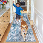 HEBE Hallway Runner Rug 2'x5', Washable Non Slip Kitchen Rug Runner | Soft Boho - Image 8
