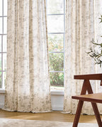 Extra Long Grey Vintage Floral Linen Curtains Farmhouse 2 Panels | Elisa Series - Image 7