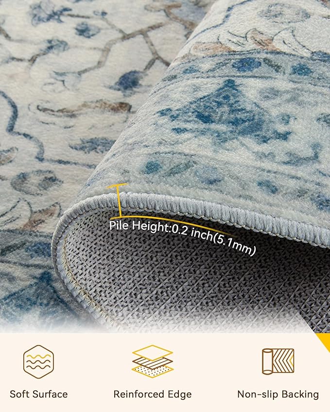 RELEANY Washable Area Rug, Runner 3'x10', Water Repellent, Pet Friendly - Image 3