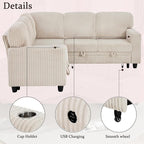 L-Shaped Sectional Couch with Storage and Pull Out Bed, Convertible Sofa Bed - Image 7